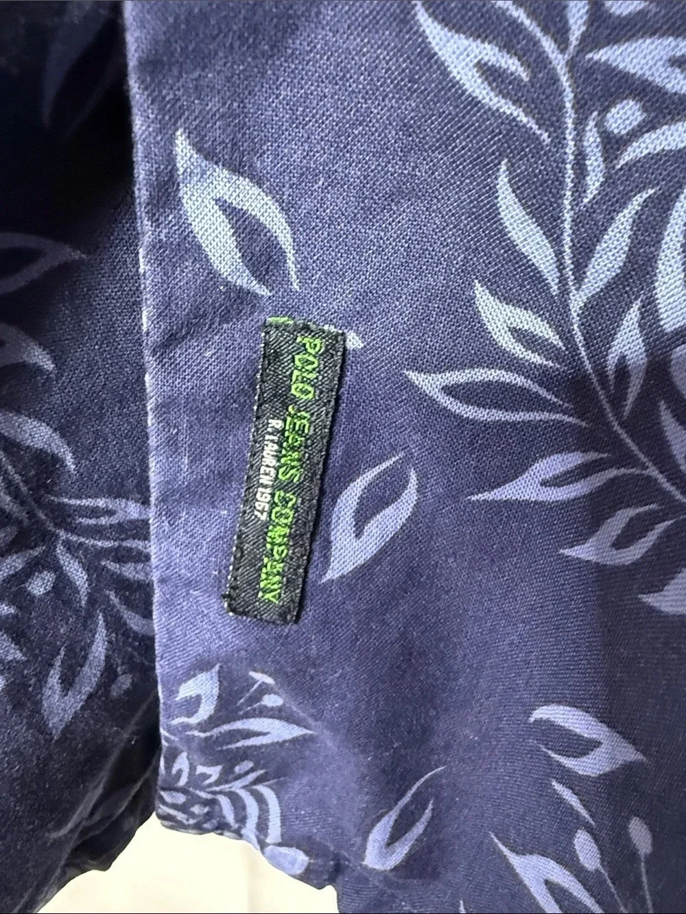 Polo Jeans Co.Floral Button-Up 100% cotton Shirt Blue & Purple  size 4XL